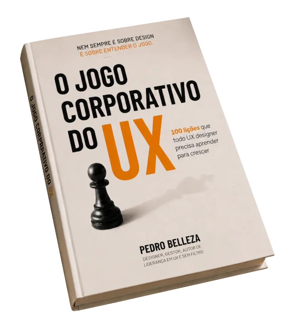 Capa 3D do livro O Jogo Corporativo do UX, de Pedro Belleza